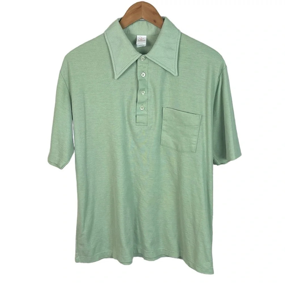 PO249 Vintage 70’s Men’s Jantzen  Made in USA Retro Polo Shirt L